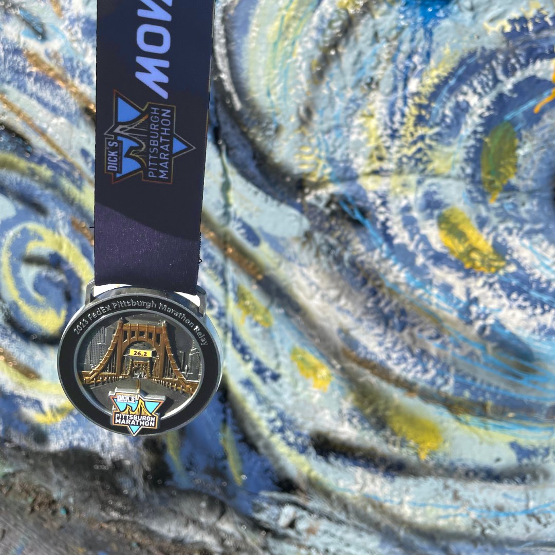 PGHMarathon's tweet photo. We couldn't wait another minute to share the 2023 @DICKS Pittsburgh Marathon Weekend of Events Race Medals! 😍 🏅 For the first time ever we're giving you a sneak peek of the hardware you can earn by completing one (or more!) of our events!

#MOVEPittsburgh #runnerofsteel https://t.co/ZTX0Q5V0h9