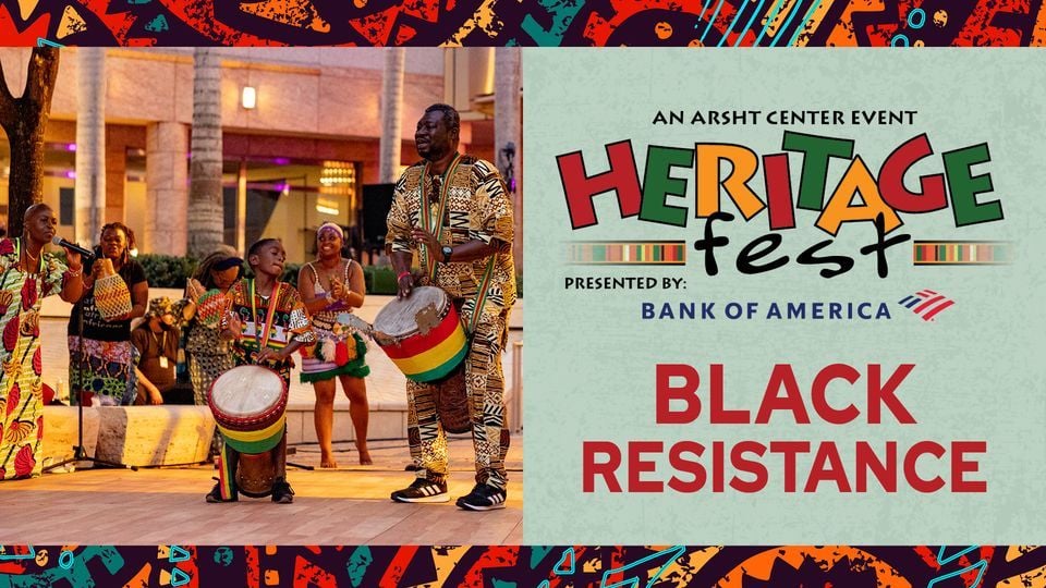 MiamiFoundation's tweet image. Check out Heritage Fest 2023: Black Resistance! Enjoy an afternoon of free, family-friendly activities that include live performances, visual artists, and vendor marketplace featuring products/services by Black creatives  ➡️bit.ly/3WsJ9pE