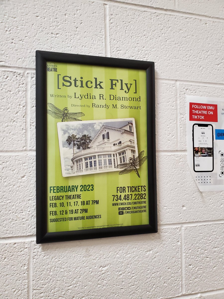 EMUTheatre's tweet photo. "Stick Fly" is coming up, friends! Showings are February 10, 11, 17, 18 at 7 p.m. and February 12 & 19 at 2 p.m. in the Legacy Theatre. We cannot wait for you to see this production! Performances are suggested for a mature audience.
#EMUTheatre #StickFly #ComingSoon https://t.co/q2MxB0iPSD