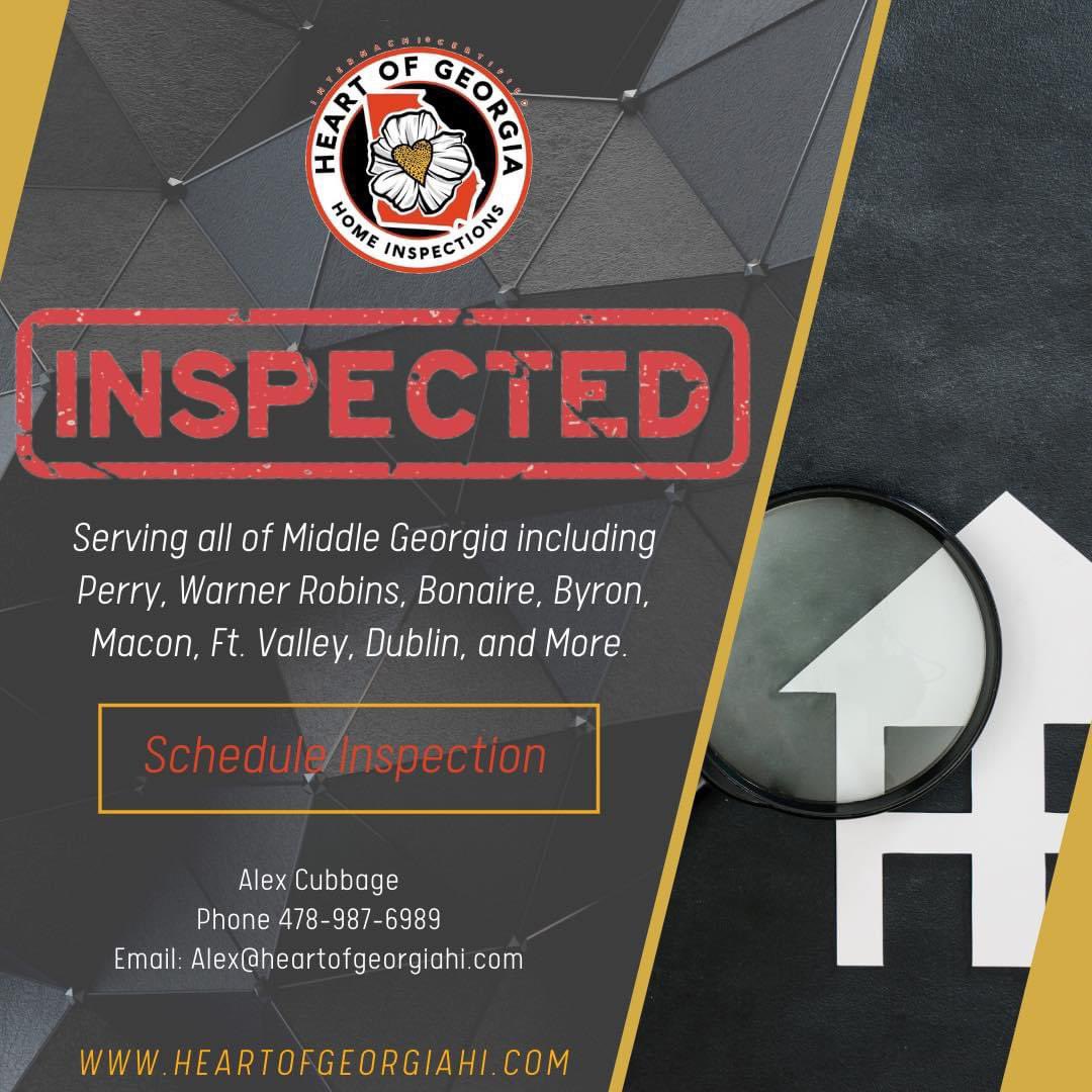 HeartOfGAHome's tweet photo. Heart of Georgia Home Inspections, LLC completed ANOTHER home inspection! Bought a new home in Middle GA? Building your dream home? Selling your current home? Need a quality &amp; thorough home inspection? Call 478-987-6989 or visit our website: https://t.co/z3hnpLOJt9 #HomeInspector https://t.co/0rt7m5RpLS
