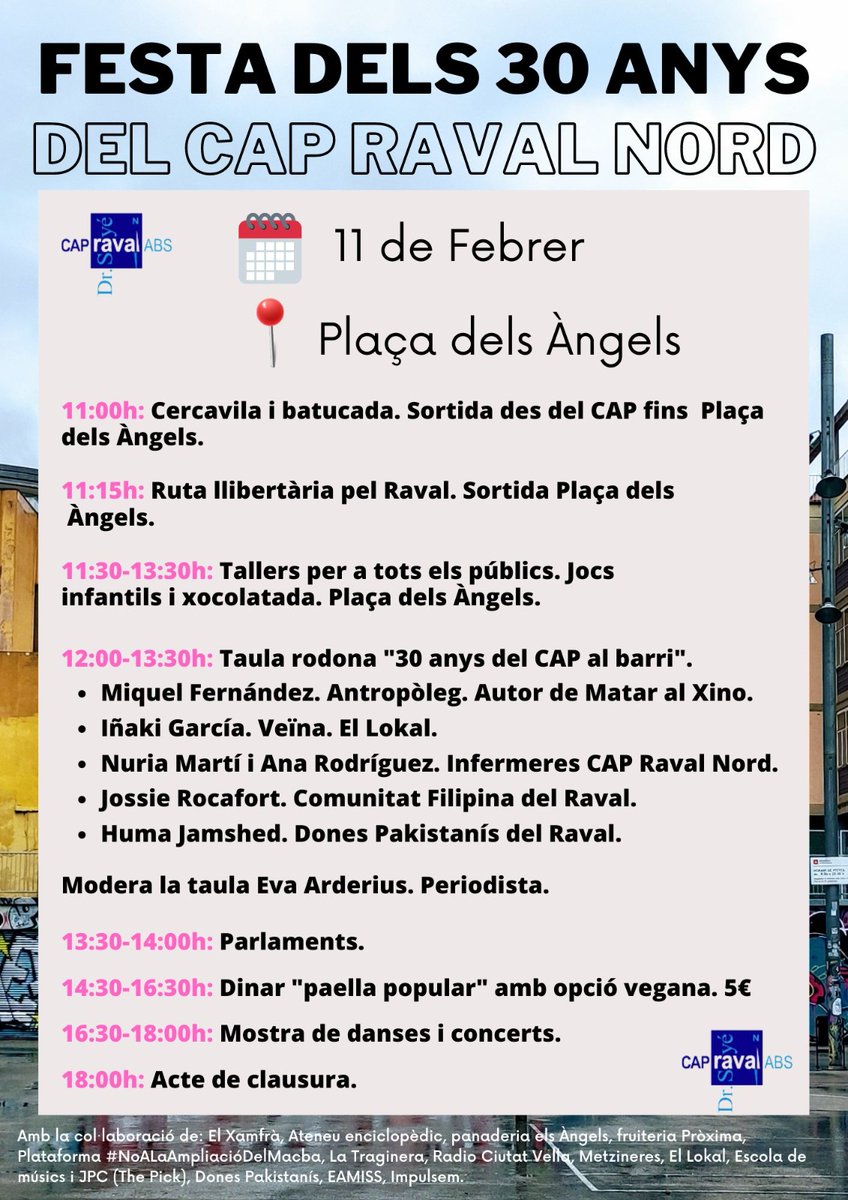 Mai ens treuran les ganes de celebrar en comunitat. Mai.

🎉Dissabte 11 febrer
🕙 de 11h a 18h
📌 Plaça dels Àngels

Esteu convidades!!
👇👇👇👇