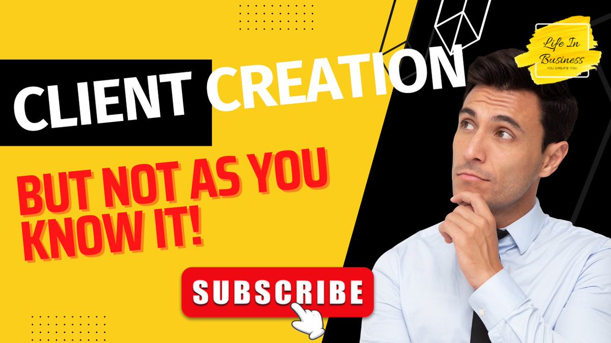 LifeInBusiness_'s tweet photo. Next weeks topic on our YouTube channel is Client Creation - But Not As You Know It 💥 Tune in, some great insights into creating your ideal client! #YouTube #subscribe #sales #OnlineBusiness #SellingContent #Entrepreneur https://t.co/EHp4LNS9Nx