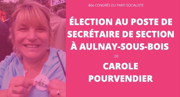 Fédération PS 93 (@fedeps93) on Twitter photo Félicitations à Carole Pourvendier (<a href="/CPourvendier/">Carole Pourvendier</a>) pour son élection comme secrétaire de section du <a href="/partisocialiste/">Parti socialiste</a> à Aulnay-sous-Bois ! Félicitations à Carole Pourvendier (<a href="/CPourvendier/">Carole Pourvendier</a>) pour son élection comme secrétaire de section du <a href="/partisocialiste/">Parti socialiste</a> à Aulnay-sous-Bois !