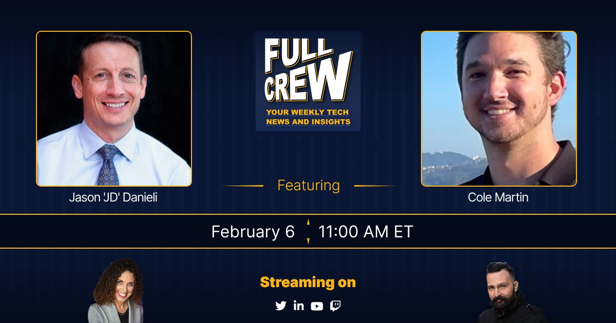 SpaceGiuseppe's tweet photo. Giuseppe Space Enterprises is excited that our CEO, Jason Danieli, will be featured on Episode 32 of The @FullCrew with Dawn Zoldi, and Michael Pehel next Monday, Feb. 6th at 9am MT/11am ET! 
Please join us! https://t.co/USVycILmYP

#techpodcast #space #TrainingandDevelopment https://t.co/4zHoX2vjKZ