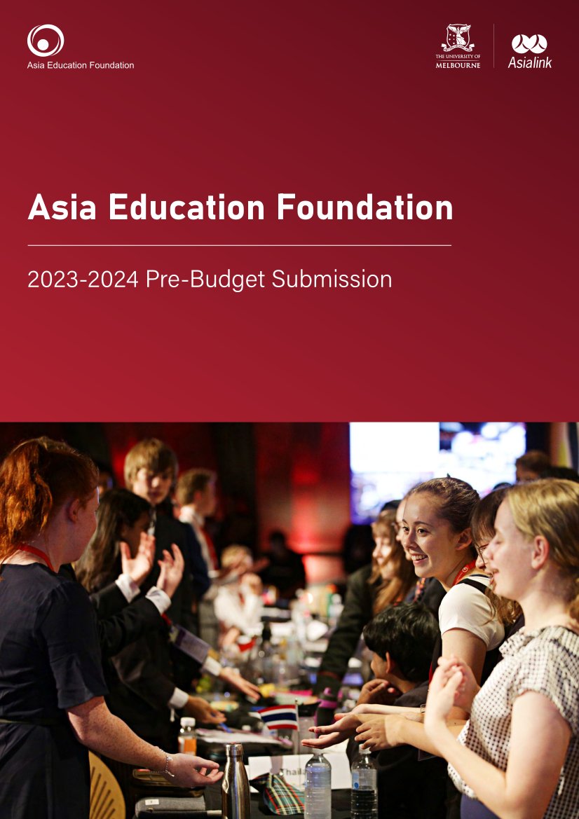 Asialink_au's tweet photo. 🇦🇺 Australia needs to embed Asia Literacy in it's education system to prepare our people to make the most of our region.

Read @AsiaEducation's pre-budget submission here: https://t.co/dRpO9WU7Bz

@UniMelb #AusPol #Budget #Asia #IndoPacific #Education #Teachers #Schools https://t.co/tZS1ZnugJ6