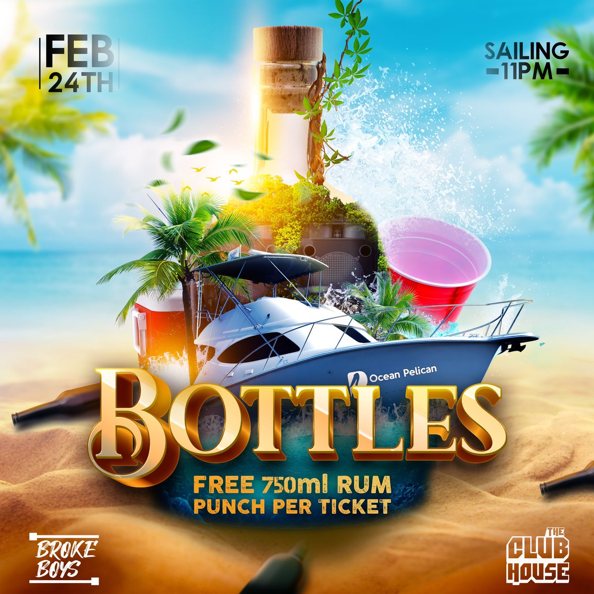 theclubhouse_tt's tweet photo. ‼️ GET YOUR TICKETS NOW ‼️
Tickets are available on IslandeTickets via https://t.co/aX9h3PB72w or through our Ticket Hotline @ 18684819579 📱 

BOTTLES 🍾💫

🗓 - 24.02.2023
🕚 - Sailing 11:00pm 
📍- Harts Cut, Anchorage 
🎟 - $150 https://t.co/JYm5vAjHe6