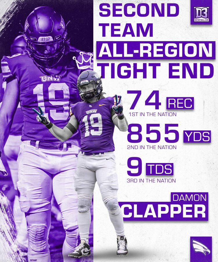 A shout out to @ClapperDamon for his accomplishments this past season. With your team first mentality, we were blessed to have you come back for a 5th year as a Captain and Team Leader. #TightEndU #CompeteWithPurpose