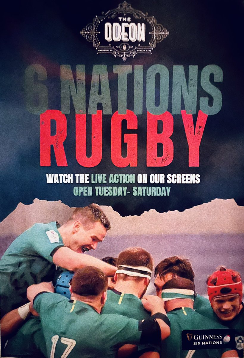 ODEON (@odeondublin) on Twitter photo The <a href="/SixNationsRugby/">Guinness Men's Six Nations</a> is back this weekend and we are showing all the <a href="/IrishRugby/">Irish Rugby</a> games starting with this Saturday.
🏉 Wales v Ireland 2pm 🏉
Join us <a href="/ODEONDublin/">ODEON</a> for drinks, food and a live DJ this Friday and Saturday.
#IrishRugby #SixNations2023 The <a href="/SixNationsRugby/">Guinness Men's Six Nations</a> is back this weekend and we are showing all the <a href="/IrishRugby/">Irish Rugby</a> games starting with this Saturday.
🏉 Wales v Ireland 2pm 🏉
Join us <a href="/ODEONDublin/">ODEON</a> for drinks, food and a live DJ this Friday and Saturday.
#IrishRugby #SixNations2023