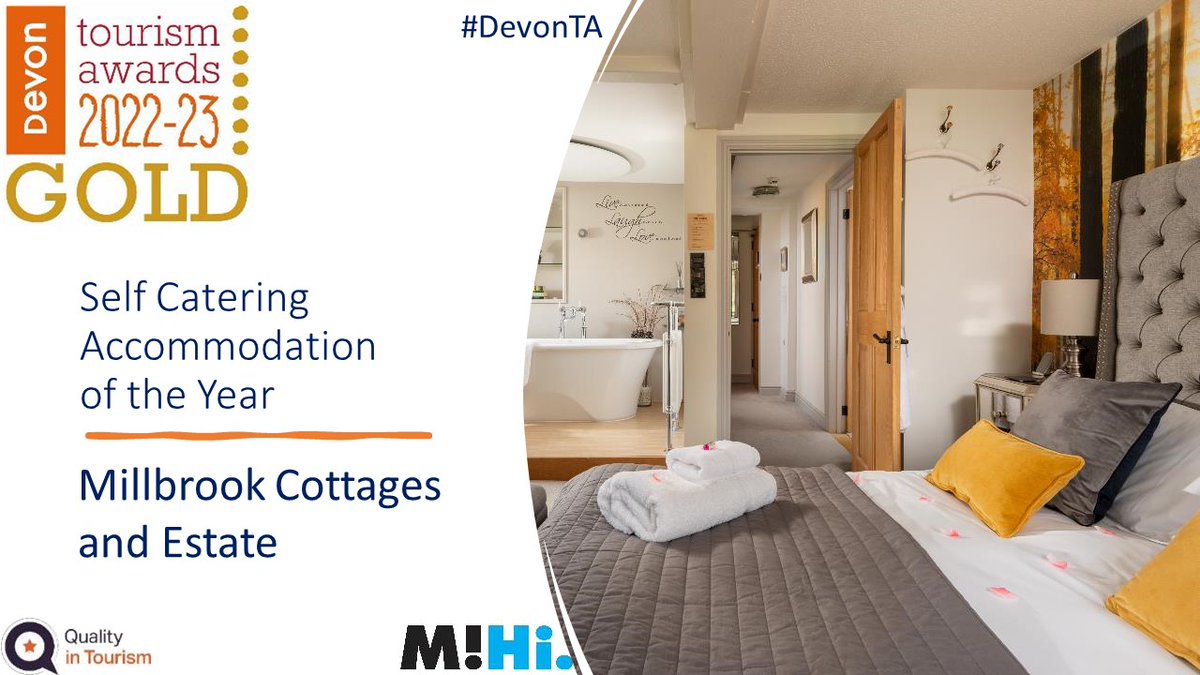 Congratulations #Millbrook Cottages and Estate winning Gold at #DevonTA for #SelfCatering accommodation of the Year