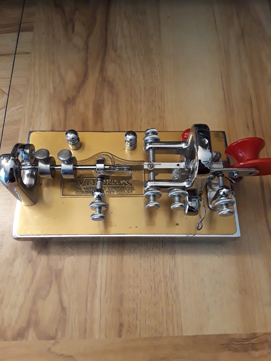 N4JAW's tweet photo. Urologist prescribed this beautiful @VibroplexLLC #vibroplex Original Presentation Semi-automatic #cw #bug #codekey for my rehab & recovery from my bladder cancer surgery. MUST follow doctor's orders. #morsecode #cwops #cwop #amateurradio #hamradio https://t.co/7OeyXPsDdq