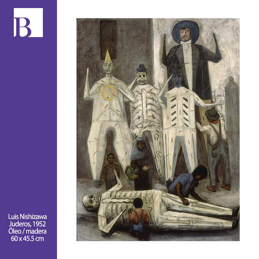 El día de hoy conmemoramos el 105 aniversario del natalicio del pintor mexiquense Luis Nishizawa, quien creció en el barrio de Tepito y conoció los talleres de artesanos y cartoneros de donde se desprende esta obra suya: Juderos.

#ColeccionBlaisten #Arte #Pintura #LuisNishizawa