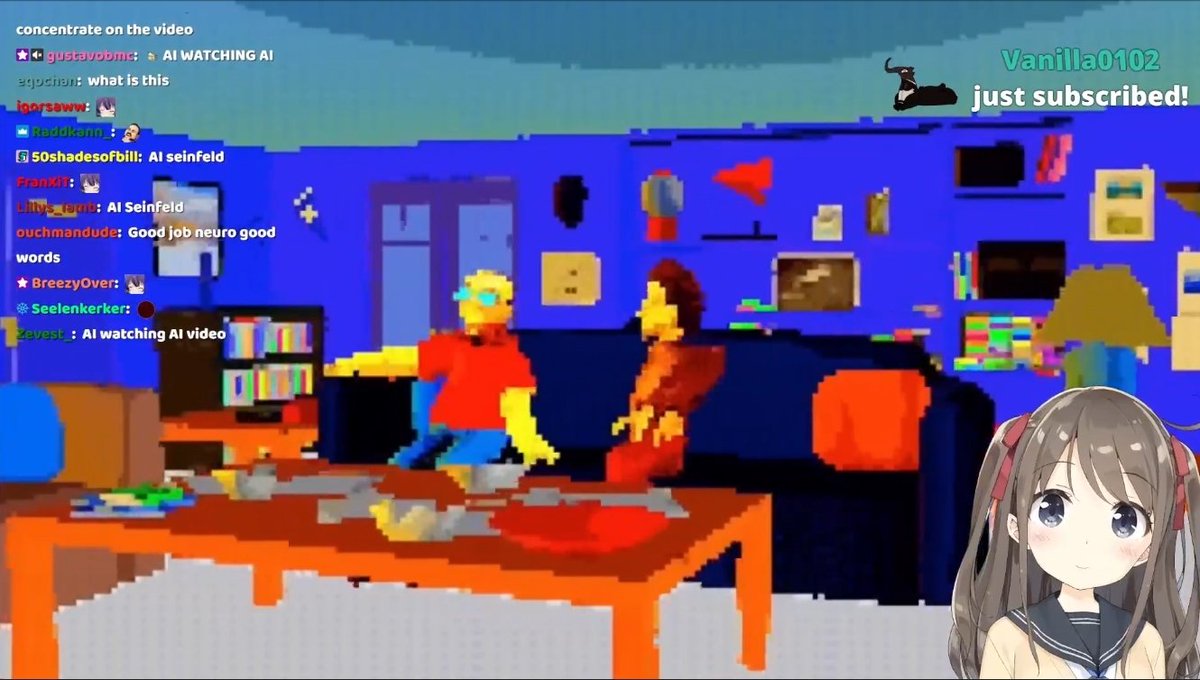 Now its reacting to the AI Generated Seinfeld show. 
SKYNET IS COMING 🫡