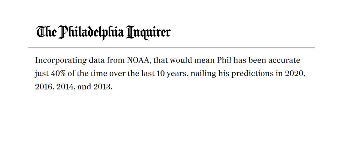 IMA_Greg's tweet photo. In other news, data from NOAA also shows that 0% of the ghosts walking around on Halloween night are actual ghosts.

(HT @PhillyInquirer) #GroundhogDay https://t.co/FHG4865FIN