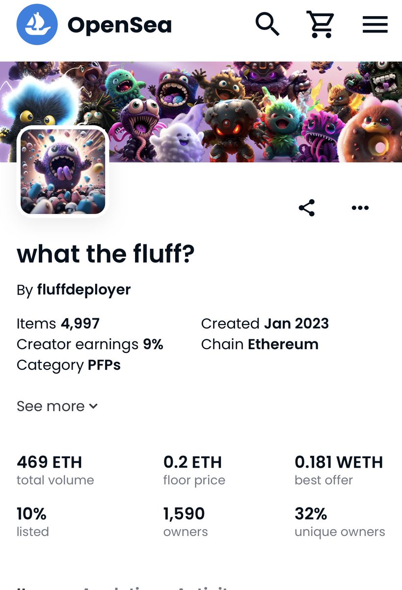 BiDAONFT's tweet photo. Wtfluff on a good run. Also check out Checks that printed about $1350 from $200 https://t.co/kdVgp8sAGn