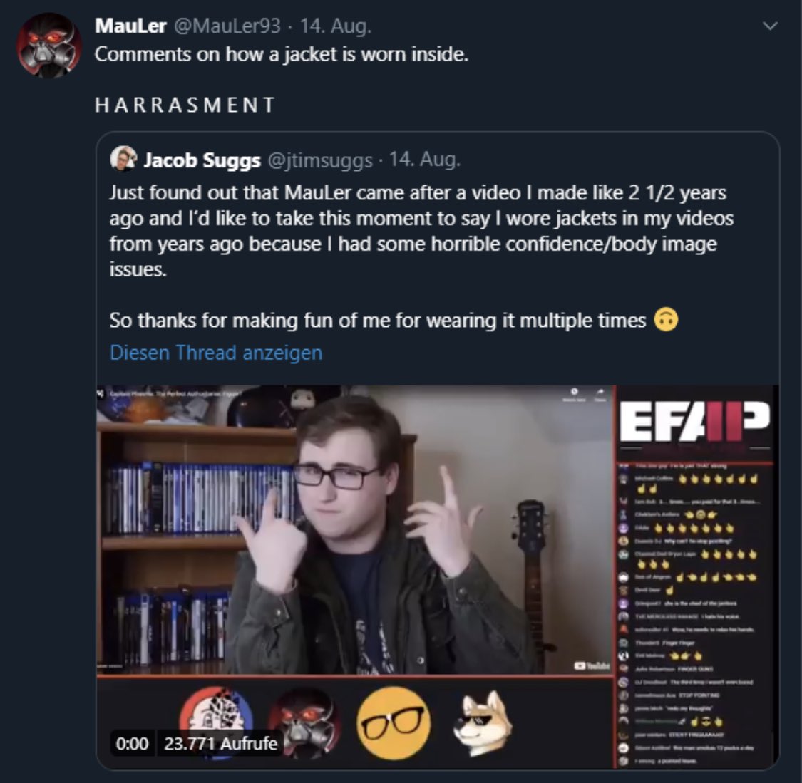 EFAP Posting Their L’s on Twitter "What a shitty, unempathetic scumbag."