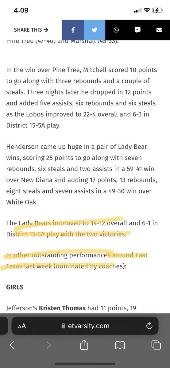 Player of the week !!!