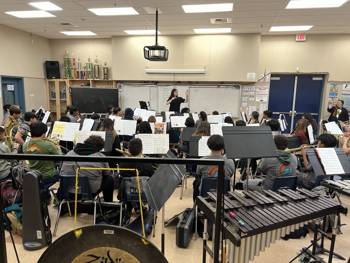 Our District Honor Concert Band is sounding awesome under the direction of guest conductor, Mandy Fara Boonshaft!