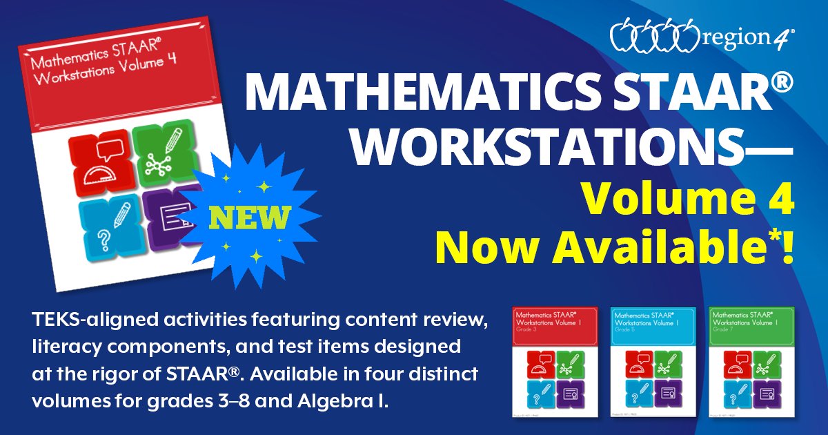 R4Math's tweet photo. Are you an elementary teacher in need of #STAAR Math resources?

Learn all about these classroom-ready instructional activities designed to increase the performance of students on the STAAR in these workshops!

Gr 3 - 2/7
Gr 4 - 2/21
Gr 5 - 2/16

Details: https://t.co/JO7ESgnEre https://t.co/xD3VEmVMmB
