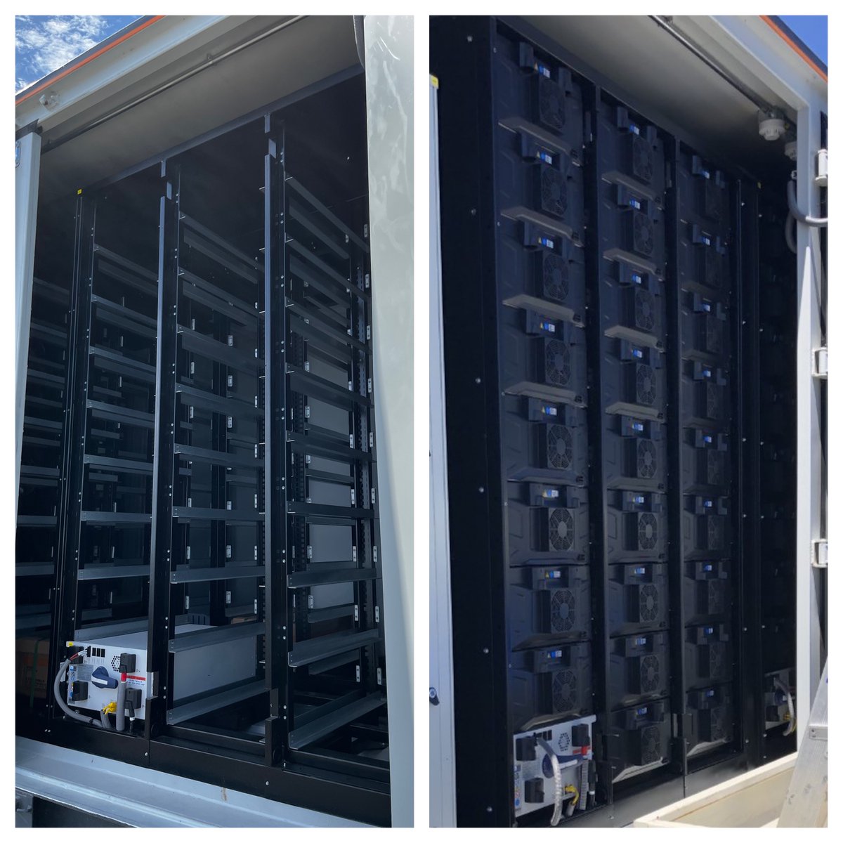 MeralliSolar's tweet image. Pretty satisfying seeing a battery unit go from empty to full #renewabletransition #solarbatteries #solar