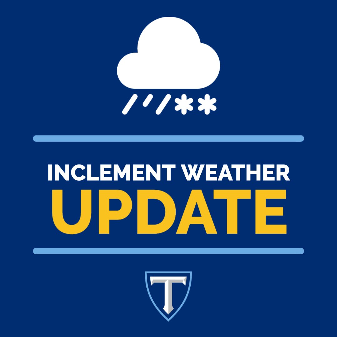 austintrinity's tweet photo. Due to a power outage on our campus, Trinity and Blue House will remain closed on Fri., Feb. 3. Staff is working hard to ensure a safe reopen on Monday. https://t.co/01Ac82uPUW