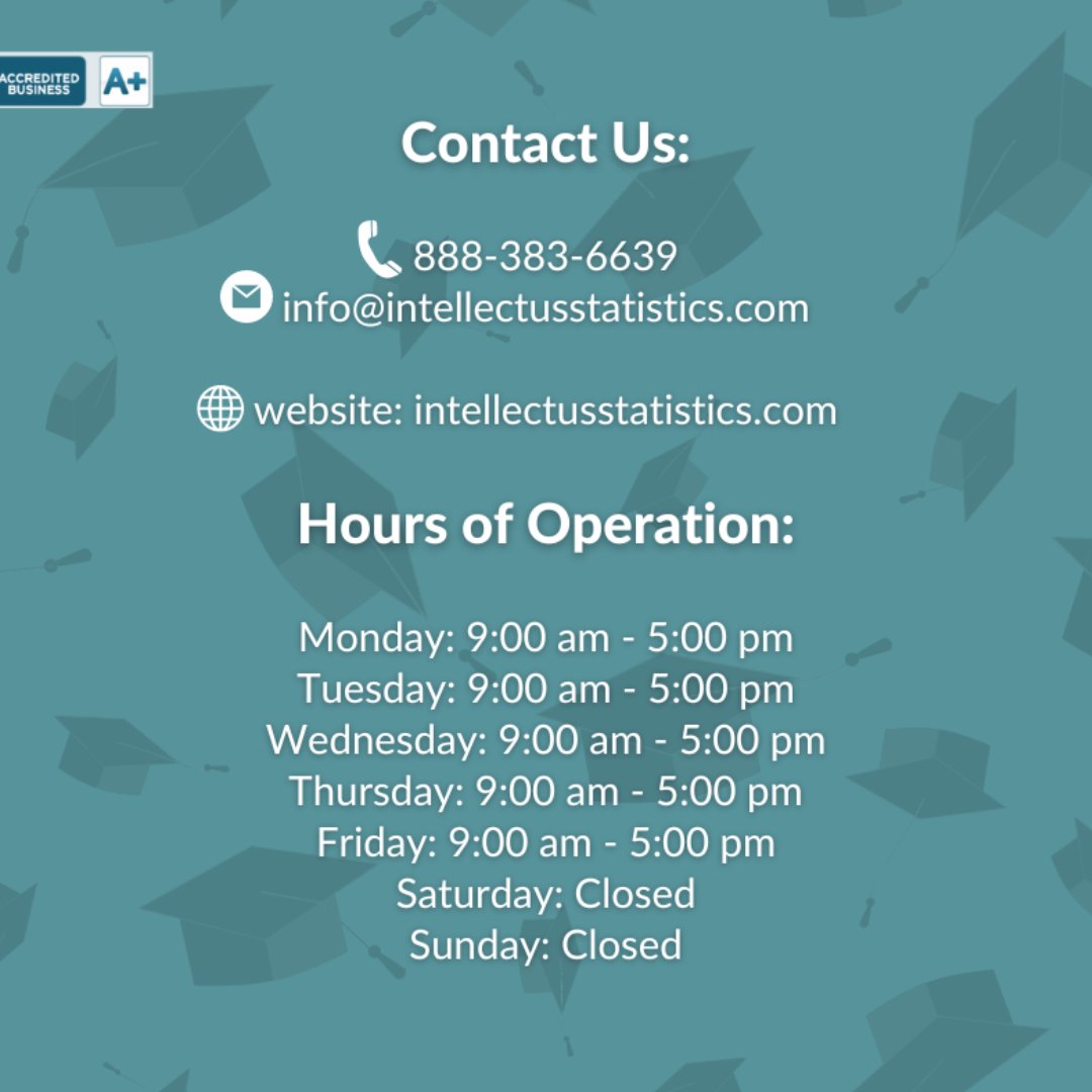 intellectustats's tweet image. Need to get in touch with us? Here are our hours through the week! #IntellectusStatistics