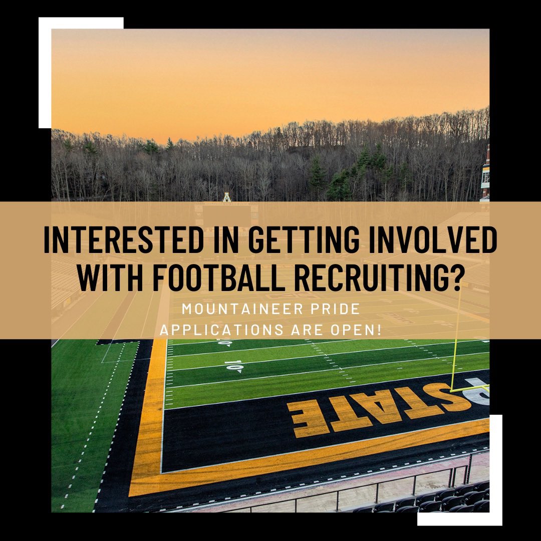 appstate_MP's tweet photo. Are you interested in being a part of App State’s Football Recruiting &amp; Operations Student Staff? Click the link in our bio fill out the application! https://t.co/no3kKI9ao0