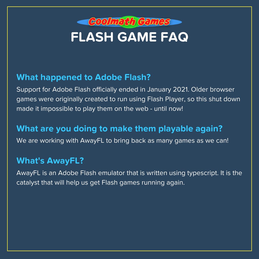 Coolmath games on twitter we ve been working with awayflplayer to