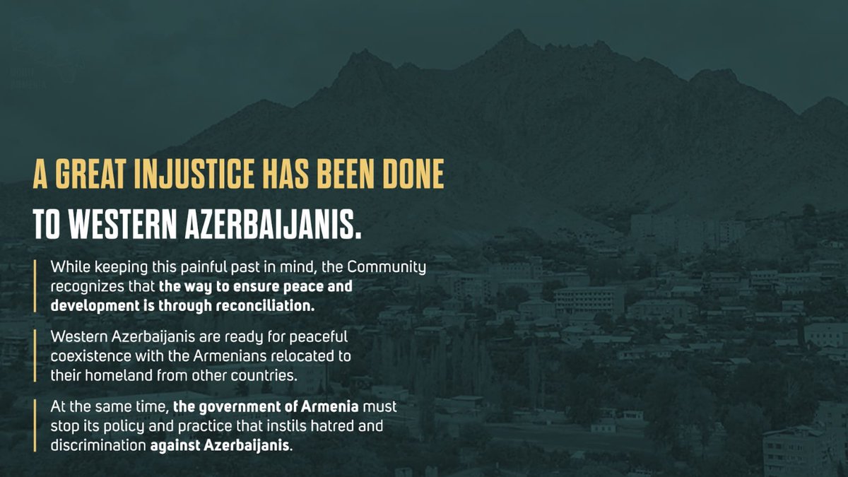 The West Azerbaijan community does not consider its mission limited to the issue of return.