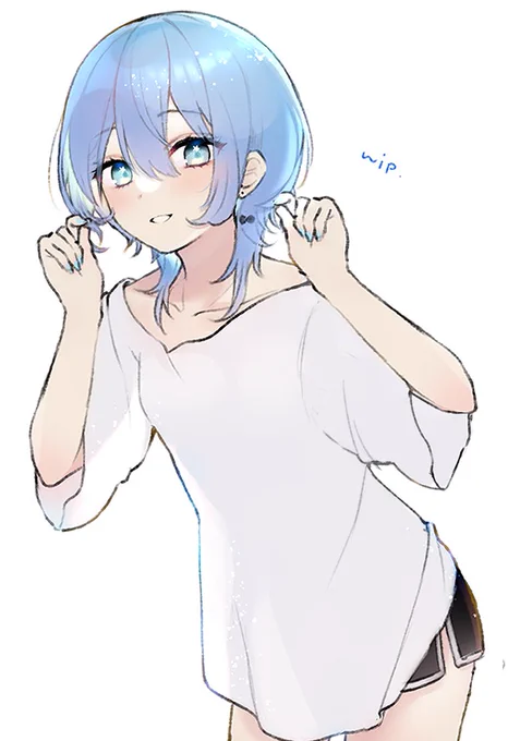 ラフのポーズ変えました 