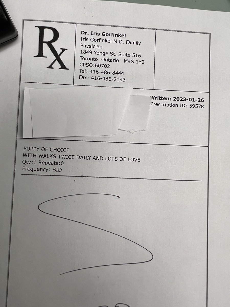 DrGorfinkel's tweet image. Just gave this Rx …for real.