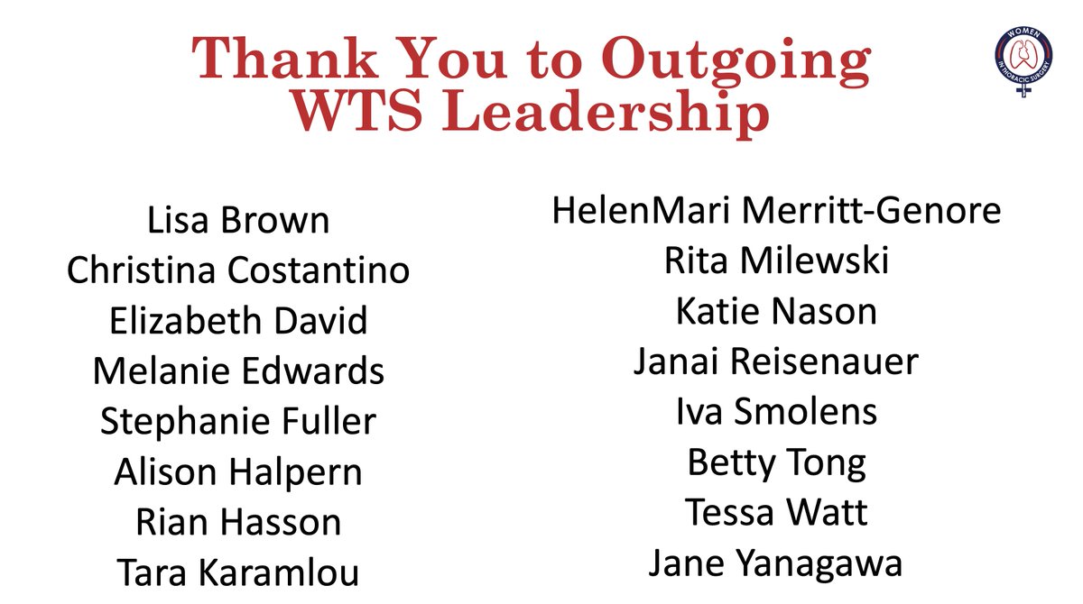 We are thrilled to announce this year's WTS Board of Directors and Leadership! Thank you to Dr. @LCKaneMD and our outgoing leaders for their outstanding service to our organization and the field of CT surgery. #ILookLikeASurgeon