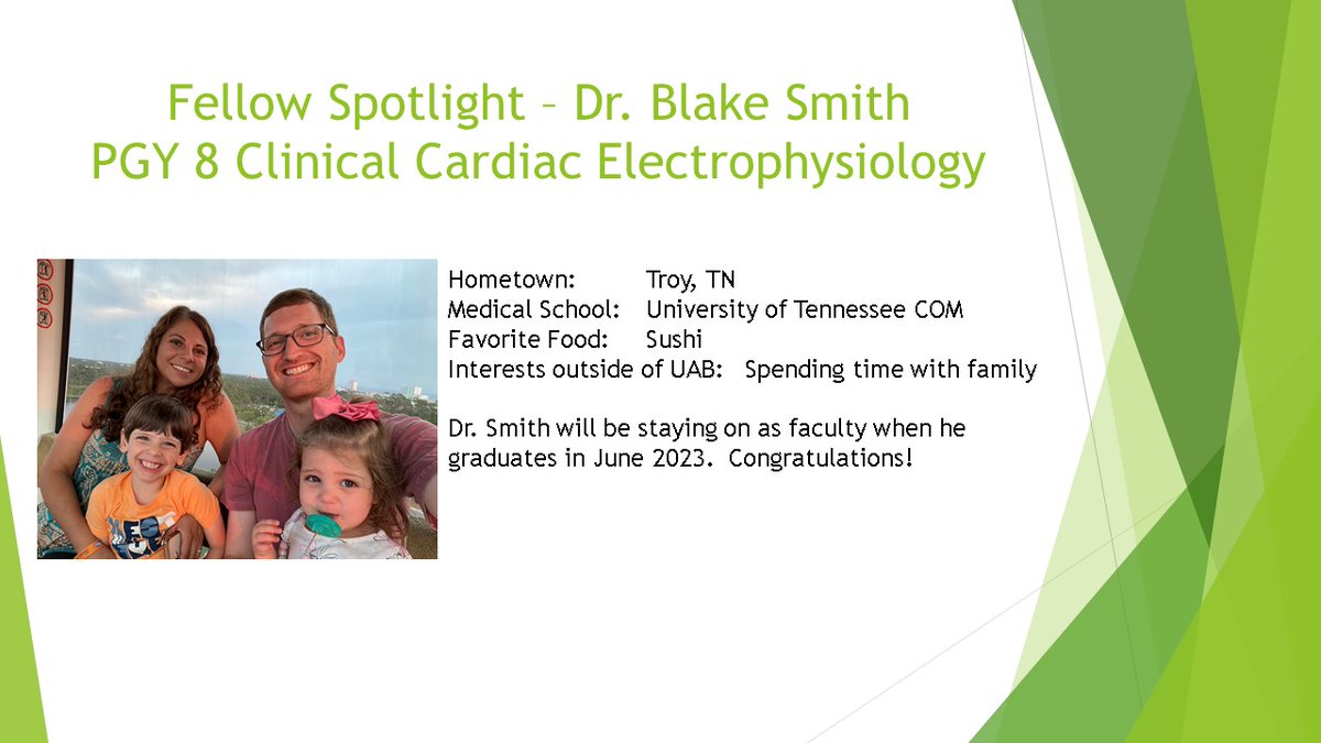 Our first fellow spotlight is on Dr. Blake Smith. The quote Dr. Smith lives by is: There are three ways to ultimate success: The first way is to be kind. The second way is to be kind. The third way is to be kind. - Fred Rogers @blakesmithmd @UABHeersink