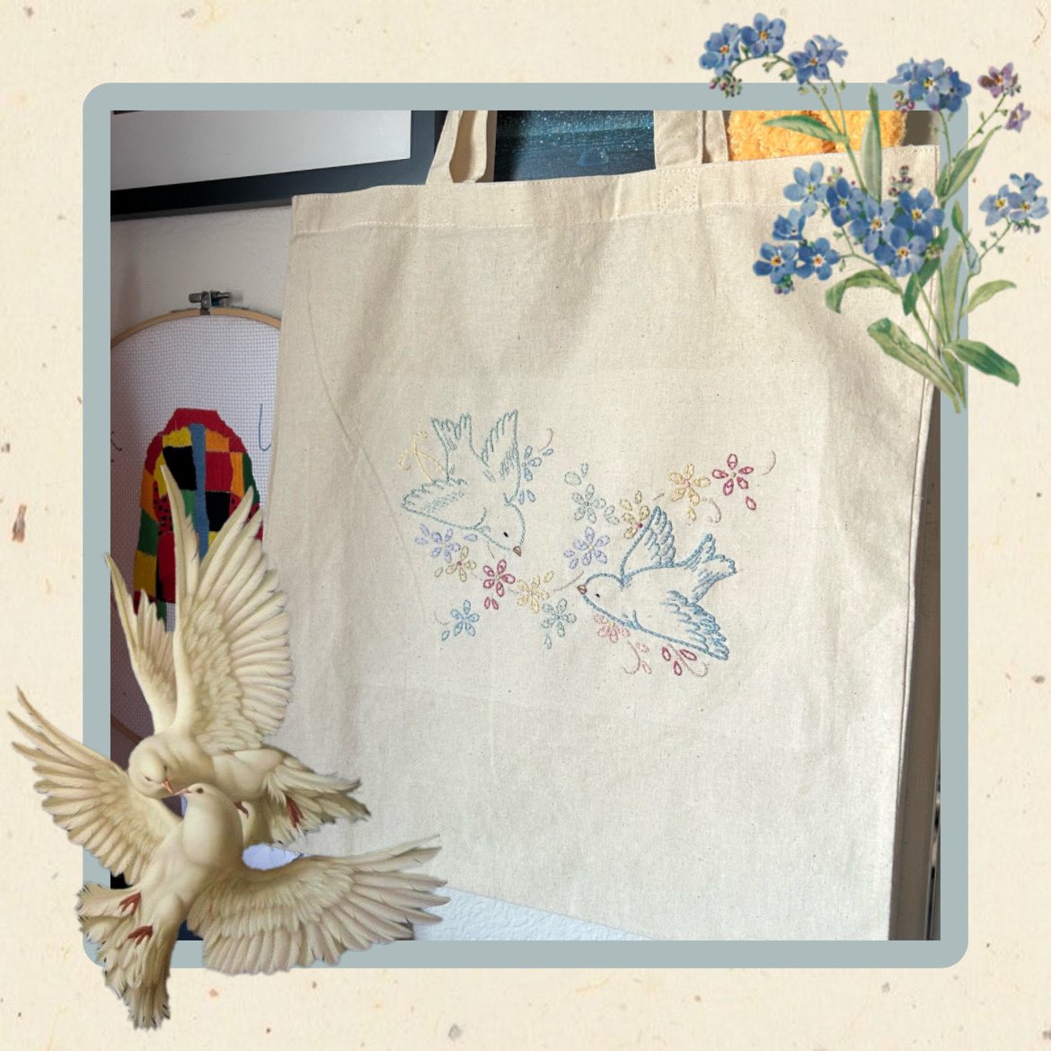 thepeachstitch's tweet photo. 🪡 fully hand-embroiderered tote bags available rn!!!! d/m me if interested -- $30-45 range 🫶🏻 https://t.co/1fE9niA9g1