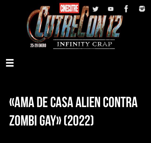 andy_samuelson's tweet photo. Madrid premiere tomorrow at CutreCon12 - Infinity Crap film festival for our movie #housewifealienvsgayzombie @cinecutre https://t.co/yLGR9jC0IE