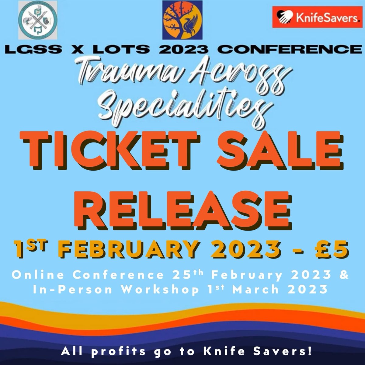 LiverpoolTrauma's tweet photo. ��� TICKET SALE RELEASE 🚨

📅 1st February 2023
📍 Liverpool Guild Website

Tickete will be £5! This includes:
• Access to the Online Conference on 25th February
• Access to in-person suture &amp; cementing workshop on 1st March
• PLUS all profits will be donated to @knifesaversuk https://t.co/2iLIRauRrQ