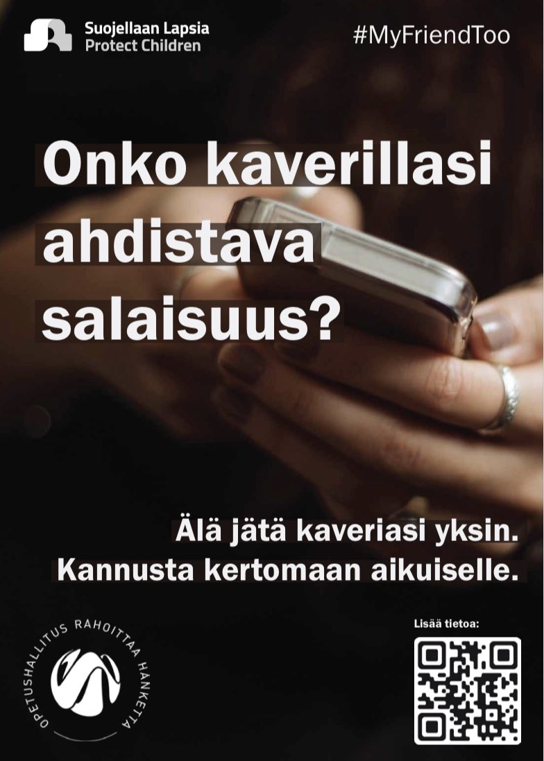 NinaVaaranen's tweet photo. @RiinaLansi @okmfi @liandersson @lapsistrategia @JohannaLaisaari @HeleniusJenni @THLorg @EveMarkkanen @SuomenRehtorit @EsaIivonen Lämmin kiitos kaikille mahtaville #EiKaikelleVäkivallalle kehitystyöhön osallistuneille asiantuntijoille 💚
Nyt vaan #yhdessä vahvana rintamana rakentamaan #väkivallaton lapsuus!
#MyFriendToo
@SuojellaanLapsi https://t.co/AvXkCjxXrc