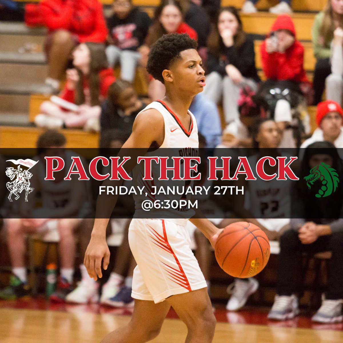 BishopDuBourg's tweet photo. 🚨🏀⚔️
Wear your red and come support the Cavaliers tomorrow as they take on the St. Mary's Dragons! #PackTheHack #SeaOfRed
@FearTheCavalier https://t.co/i9nZKDZO07
