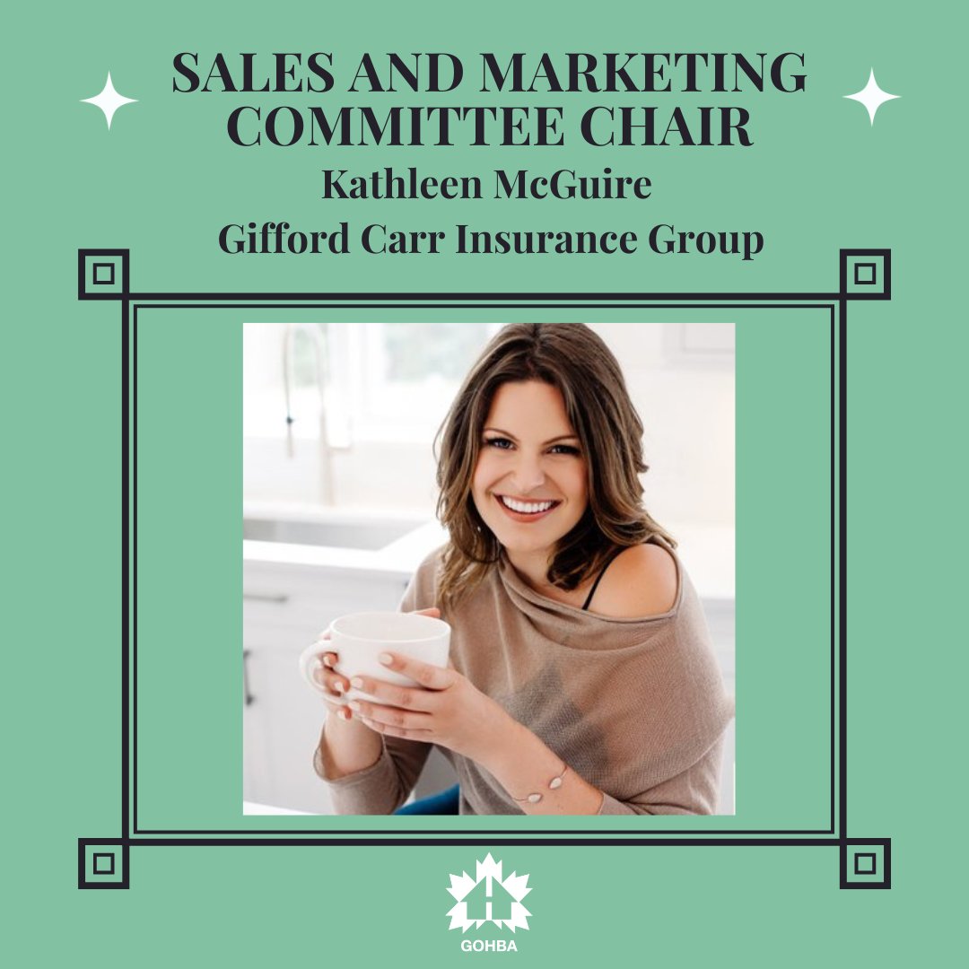 GOHBA would like to announce Kathleen McGuire as the Sales and Marketing Committee Chair! Congratulations Kathleen! We are happy to have you #marketing #sales #GOHBA #ottawa #homebuilding