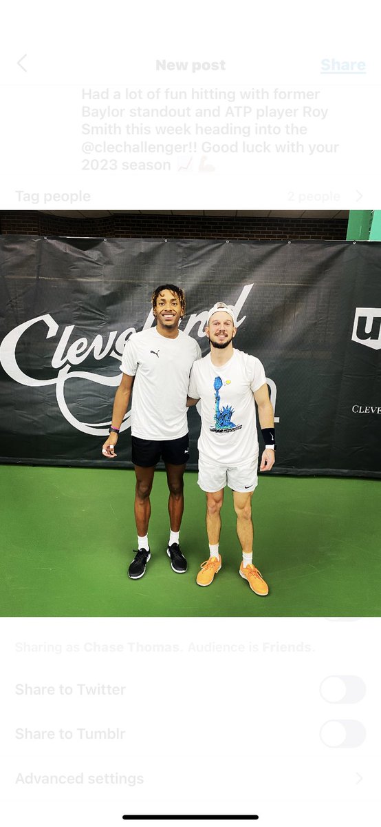 cethomas_'s tweet photo. Had a lot of fun hitting with former Baylor standout and ATP player Roy Smith this week heading into the @clechallenger!! Good luck with your 2023 season 📈💪🏽 https://t.co/JZtIQikikF
