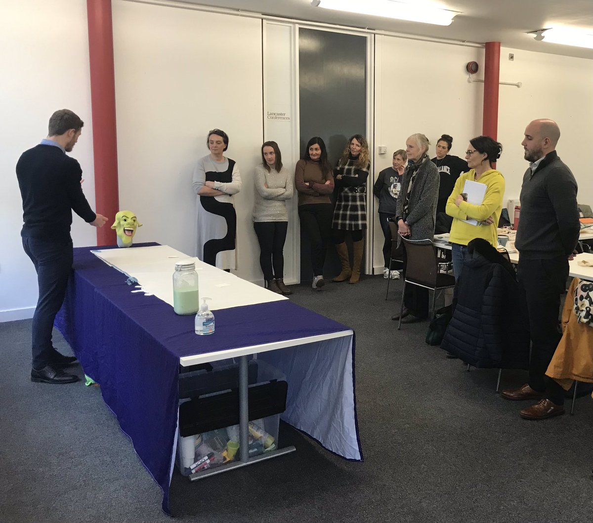 With the support from our North West regional NHS &amp; UKHSA leads, we’ve been delivering e-Bug training to local authorities in Cumbria &amp; South Lancashire today. Here’s our infamous snot gun in action <a href="/rosiejdixon/">Rosie Dixon</a> <a href="/DamantGill/">Gill Damant</a> <a href="/BillMorts/">Will Morton</a> <a href="/Brieze26/">Dr Brieze</a>  @LiamC1807 <a href="/UKHSA_NorthWest/">UKHSA North West</a>