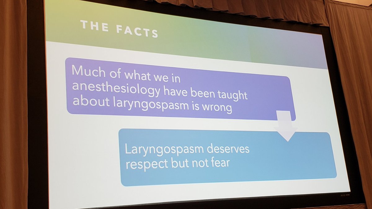 Myths and misconceptions about laryngospasm, presented by Dr. Karen Sibert #CSAWinterConf23 Who else has been taught to always give positive pressure? It may not help and may even makes things worse if not true laryngospasm