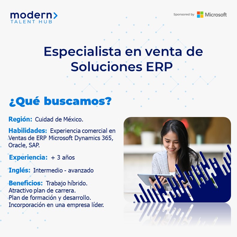 ModernTalentHub's tweet photo. ✅¿Tienes pensando cambiar de empleo este año? Te dejamos estas ofertas para ti.

⭕ Especialista en venta de soluciones ERP https://t.co/f4ZHaBKOrz

⭕ Project Manager https://t.co/o9OiG803rs

⭕ Desarrollador Dynamics 365 F&amp;O
https://t.co/sz7Vm2tkqu

#software #Microsoft #tech https://t.co/xjMjZAncpg