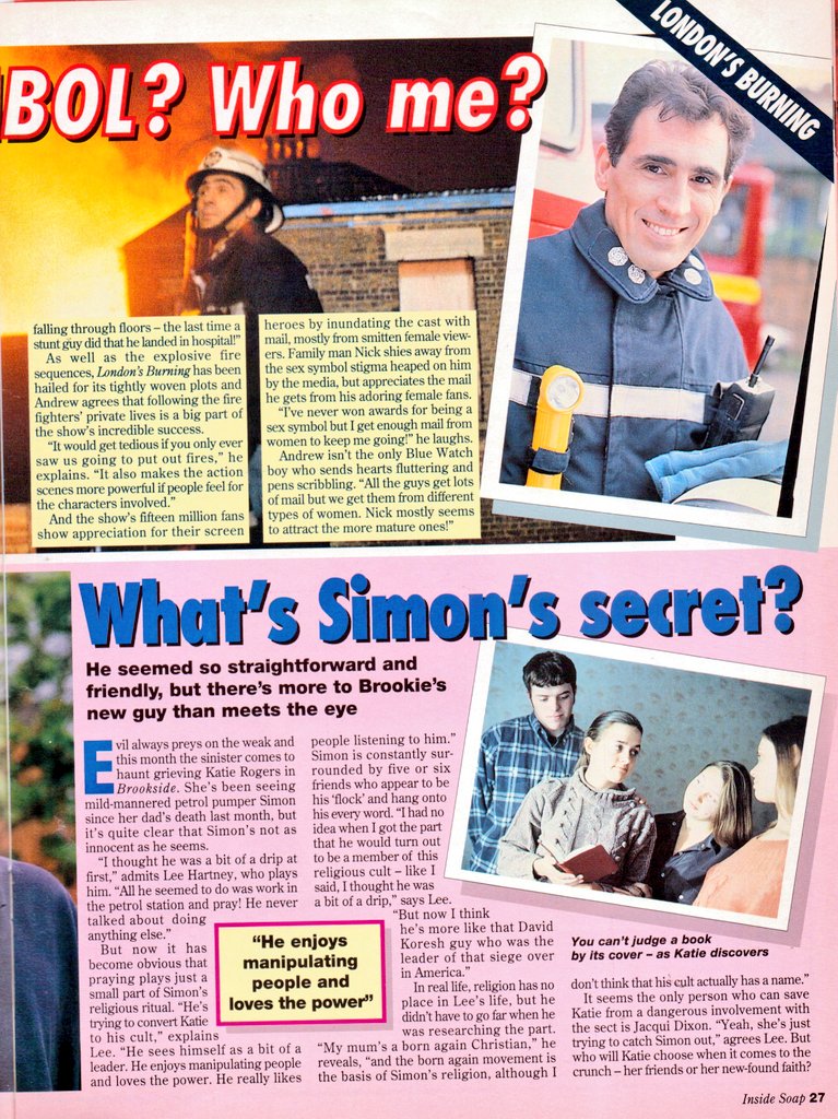 Graeme Wood on Twitter "From January 1994 INSIDE SOAP MAGAZINE