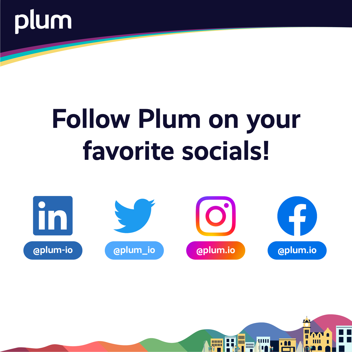 plum_io's tweet photo. Plum is on all of your favorite social media platforms! Come and join the Plummie community!
#plum #plummies #letsgetsocial #socials #futureofwork #worktech #remotework https://t.co/XWzKmJGhO3