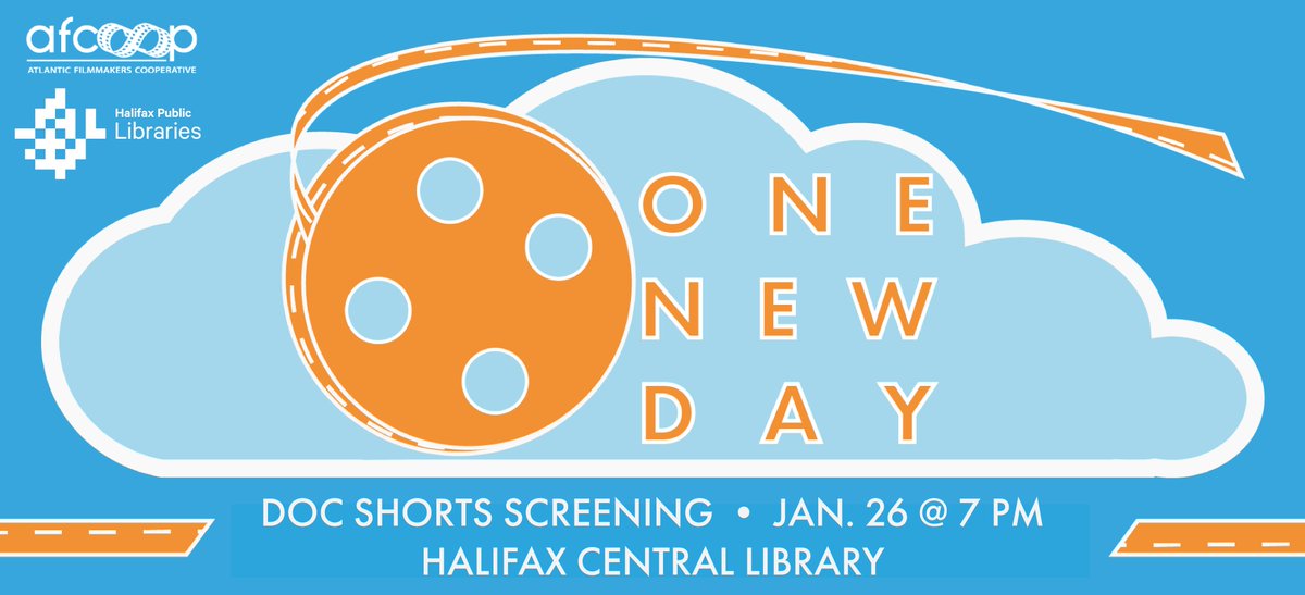 AFCOOP's tweet photo. THIS EVENING! Come in from the rain and check out a lineup of brand new short documentaries from participants in AFCOOP's One New Day doc program.

It's FREE! Doors open at 6:30 PM, screening starts at 7 in @hfxpublib's Paul O'Regan Hall. https://t.co/mmG8Xo0lci