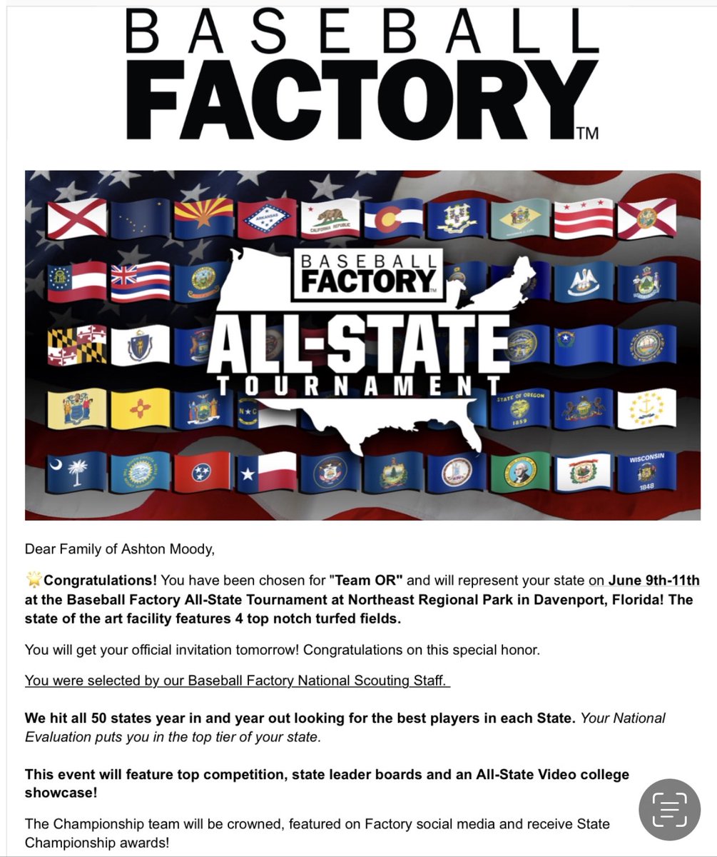 AshtonDMoody's tweet photo. Thank you @BaseballFactory for the opportunity to represent my state! Excited for the weekend! #teamoregon #uncommitted @RNaddelman_BF @hardy03bsbl https://t.co/9OZE96D3zw