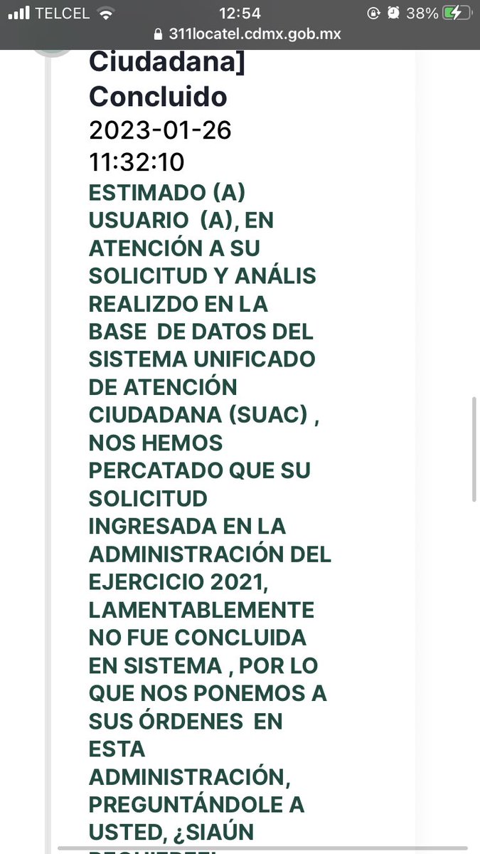 solcolin's tweet photo. Qué significa esto ? @GobCDMX @TlalpanAl @Claudiashein Folio SUAC-200721961673 https://t.co/WAqygghGRW