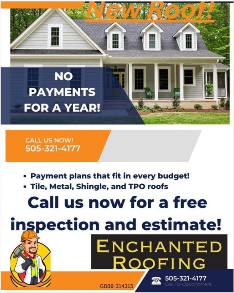 MarquezGroupNM's tweet photo. Enchanted Roofing and Enchanted Mechanical are now offering financing options! Support Local and contact them for all of your Roofing and Mechanical needs! https://t.co/x07Fy7BAkz