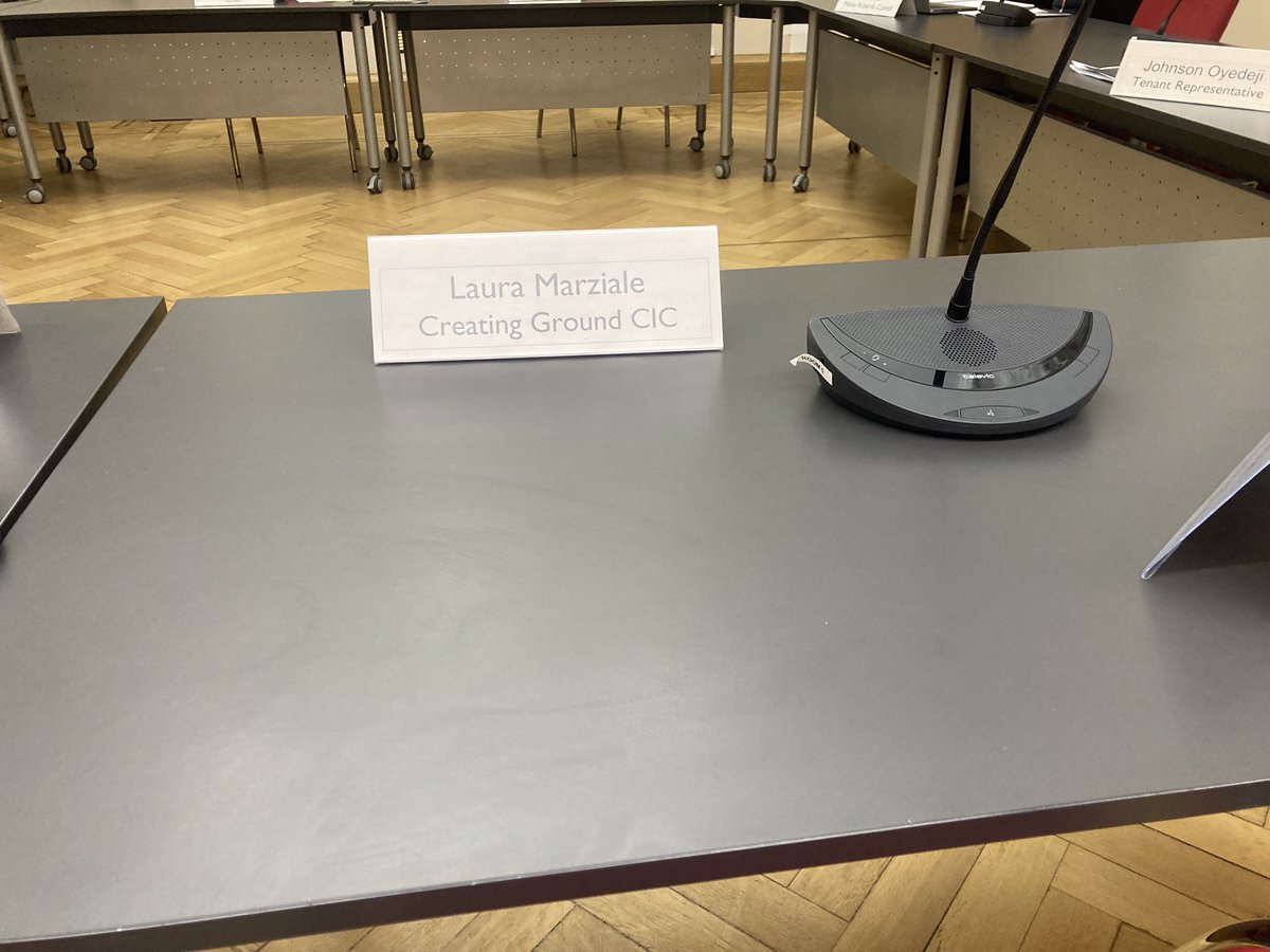 GreenwichCUK's tweet photo. Tonight, @CreatingGround have a seat at the table…

We’re at @Royal_Greenwich Housing Scrutiny Committee to call for change on temporary accommodation, as part of our #NoticeUs campaign.

The team was warmly greeted by Cabinet members and cllrs - now let’s create change 👊👊 https://t.co/xMduTEpg8e
