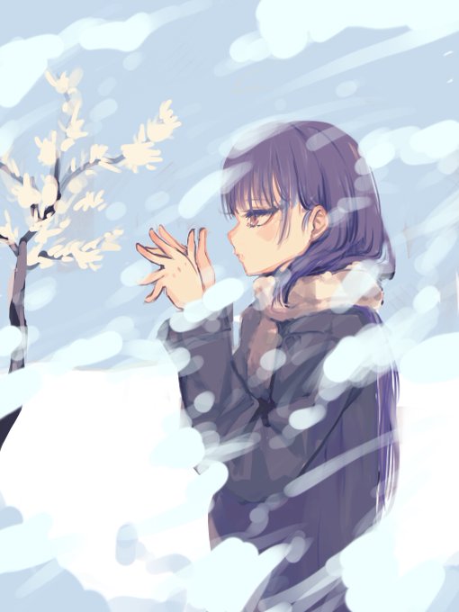 連日寒すぎて寒そうな絵になった🥹 